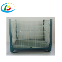 Zinc plated foldable steel wire basket pallet