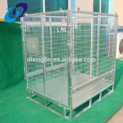 European folding steel wire mesh pallet basket container