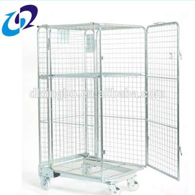 Collapsible steel supermarket transport roll cages