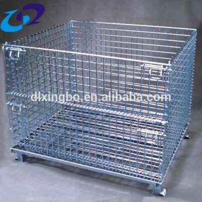 Factory folding steel storage cage with strong leg